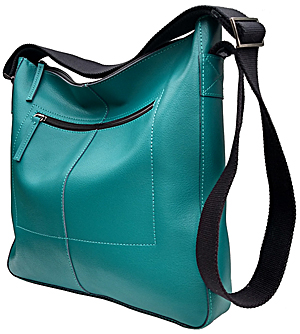 teal leather bag